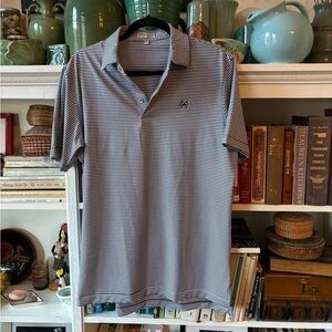 Peter Millar Striped Performance Jersey Polo M